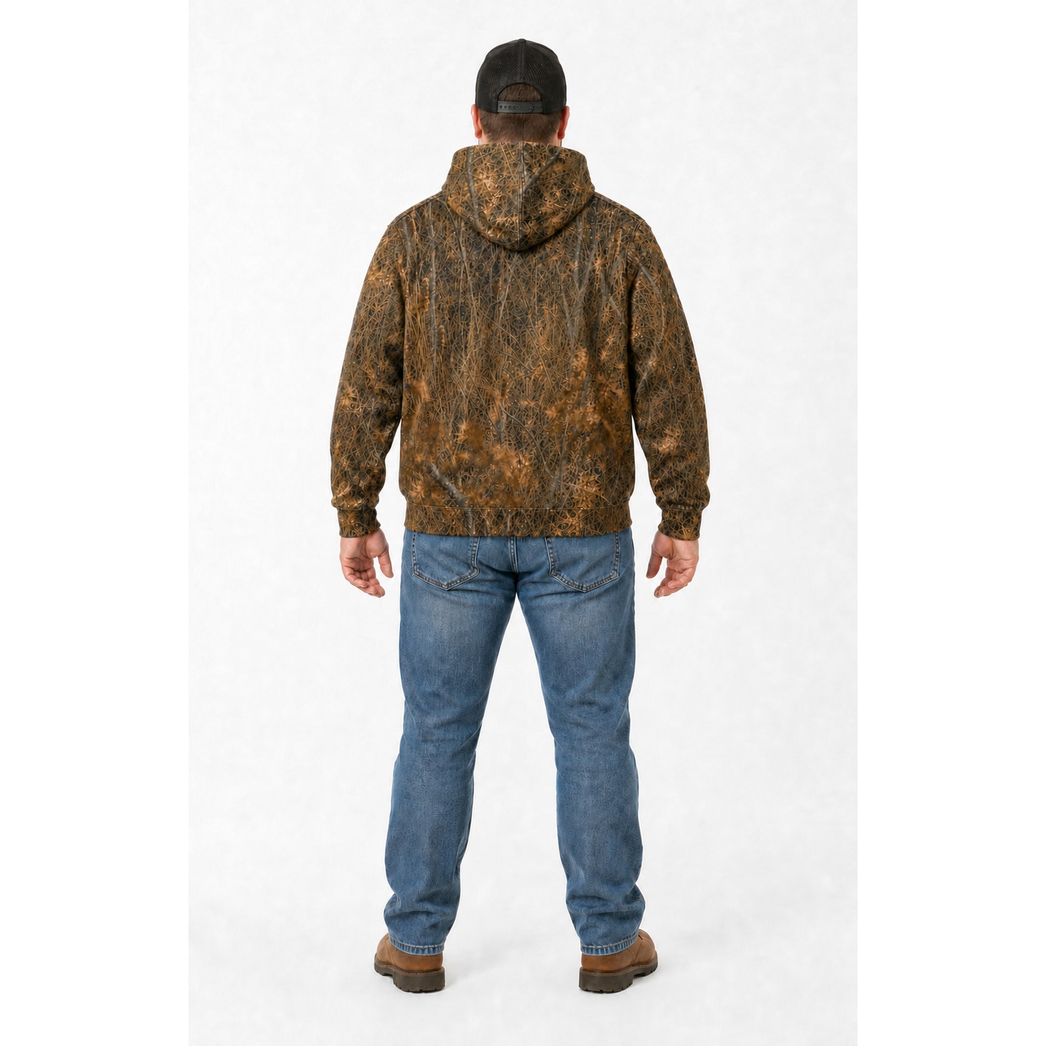 Fitted 3D Deer Print Hooded Sweatshirt