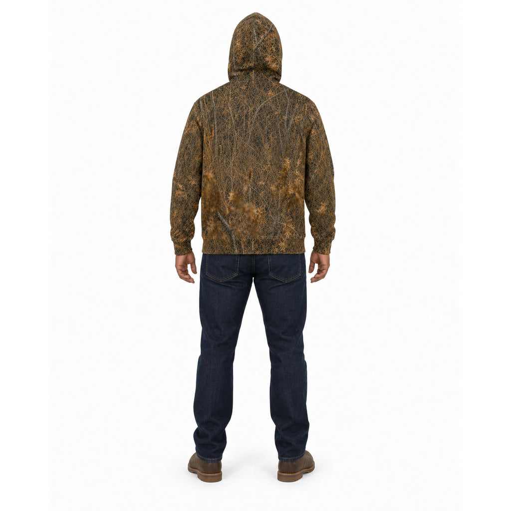 Fitted 3D Deer Print Hooded Sweatshirt