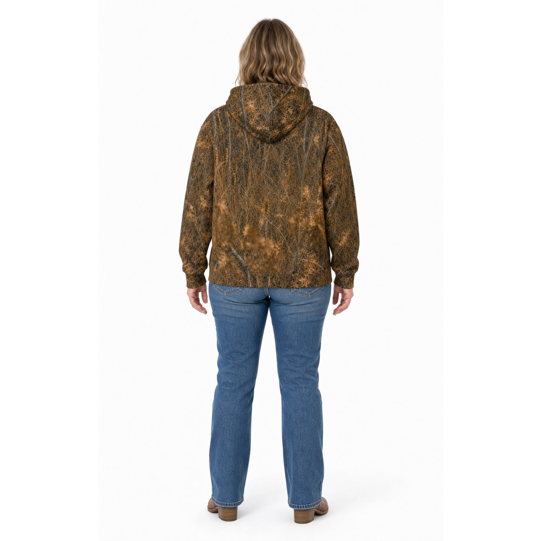 Fitted 3D Deer Print Hooded Sweatshirt