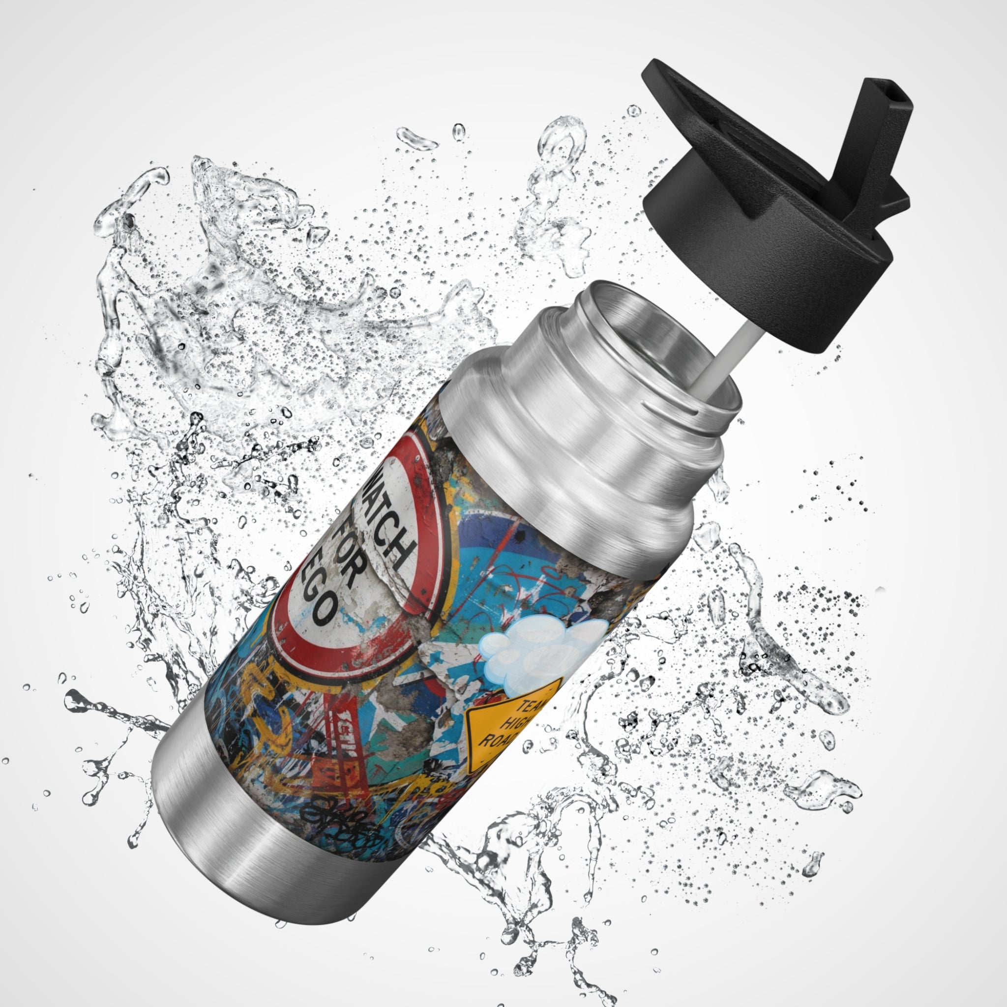 32oz Graffiti Gator Tumbler – 'High Road' Insulated Leak-Proof Double Wall Mug Free Shipping