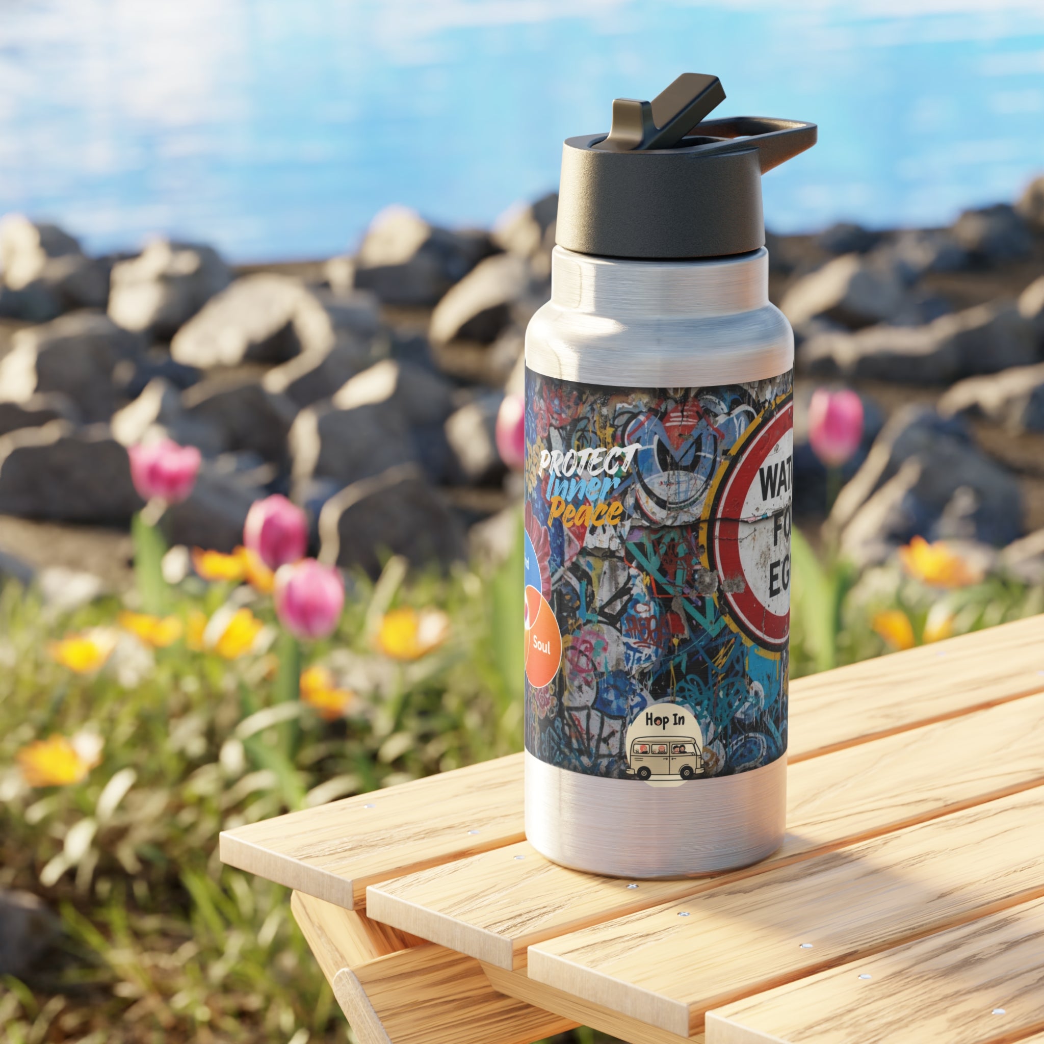 32oz Graffiti Gator Tumbler – 'High Road' Insulated Leak-Proof Double Wall Mug Free Shipping