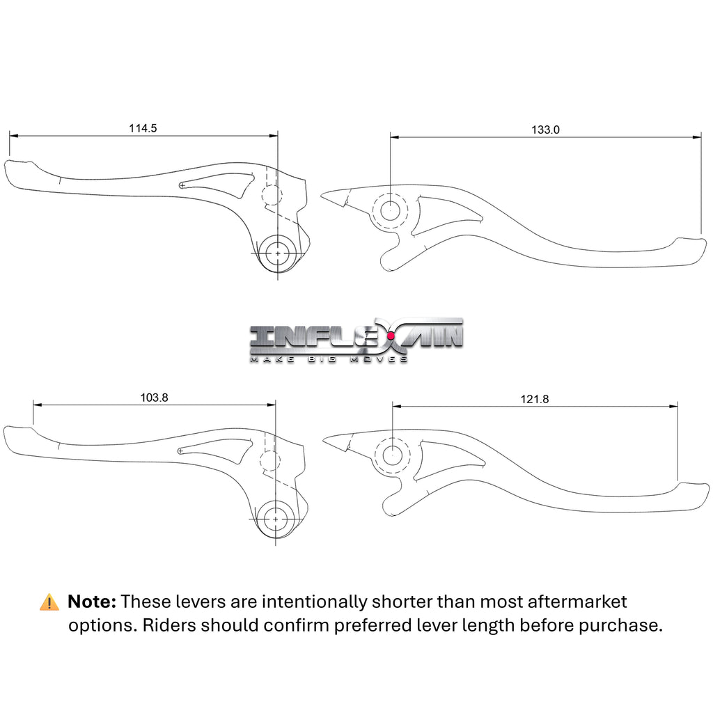 InfleXain Axis Precision Shorty Levers – QJ SRF 135