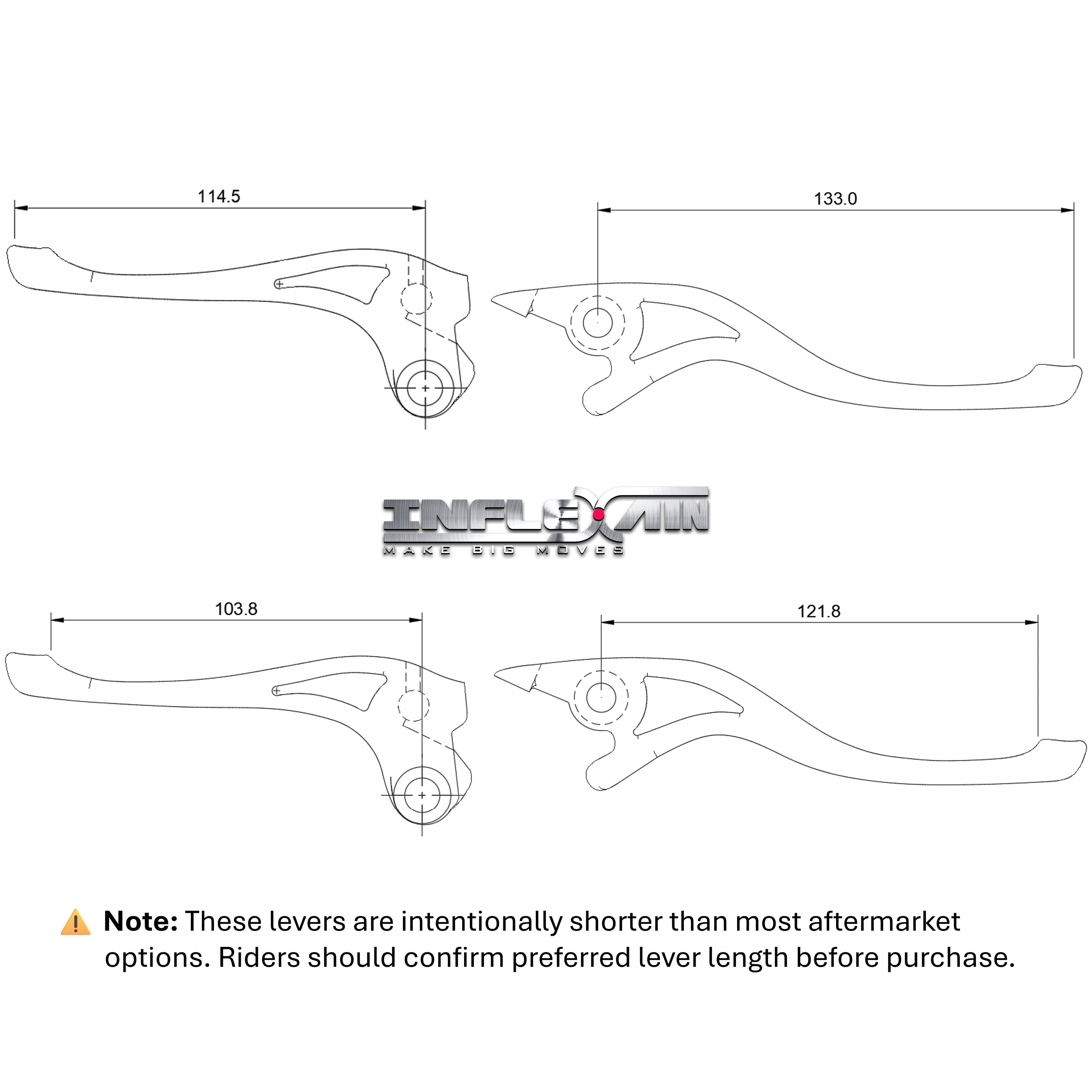 InfleXain Axis Precision Shorty Levers – QJ SRF 135