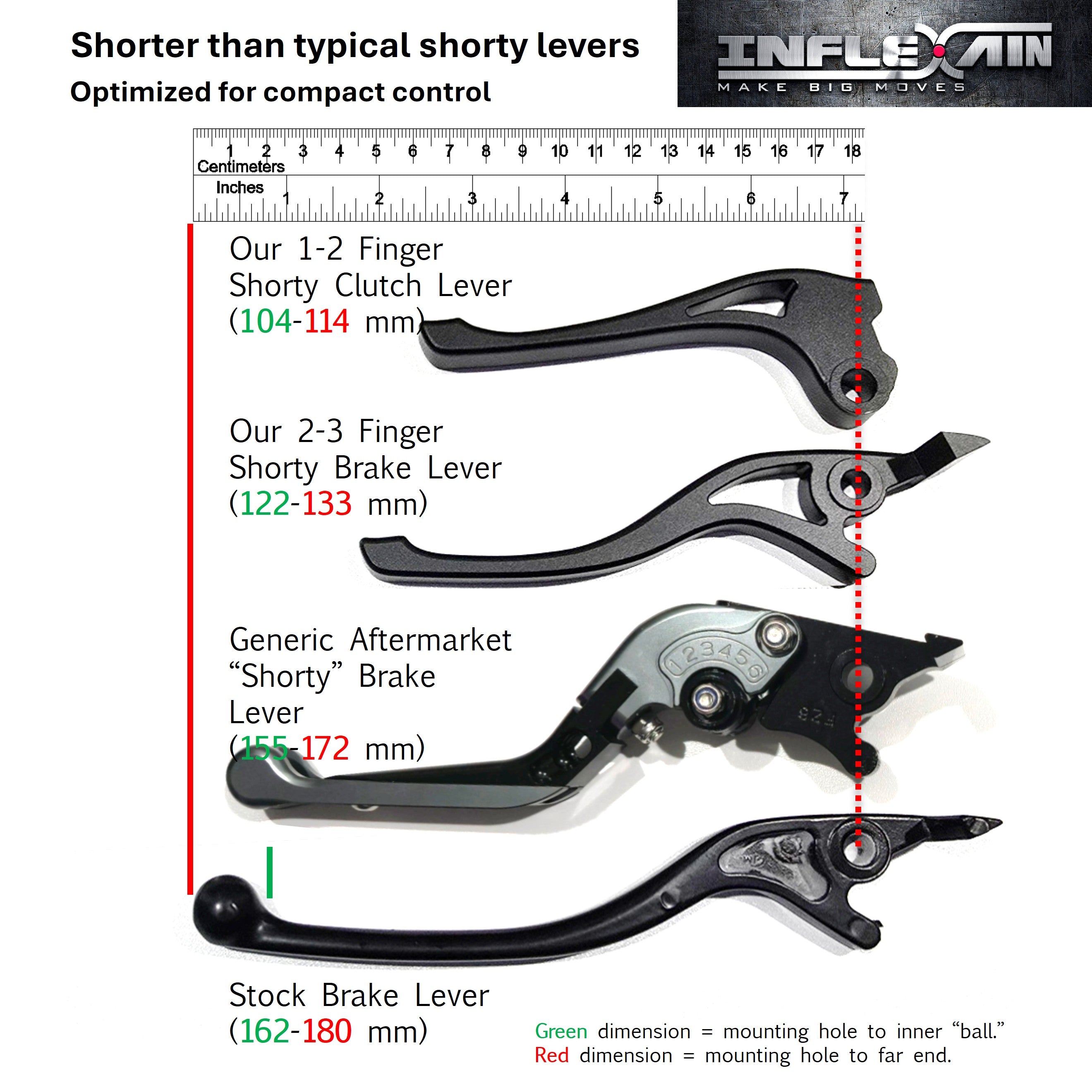 InfleXain Axis Precision Shorty Levers – QJ SRF 135