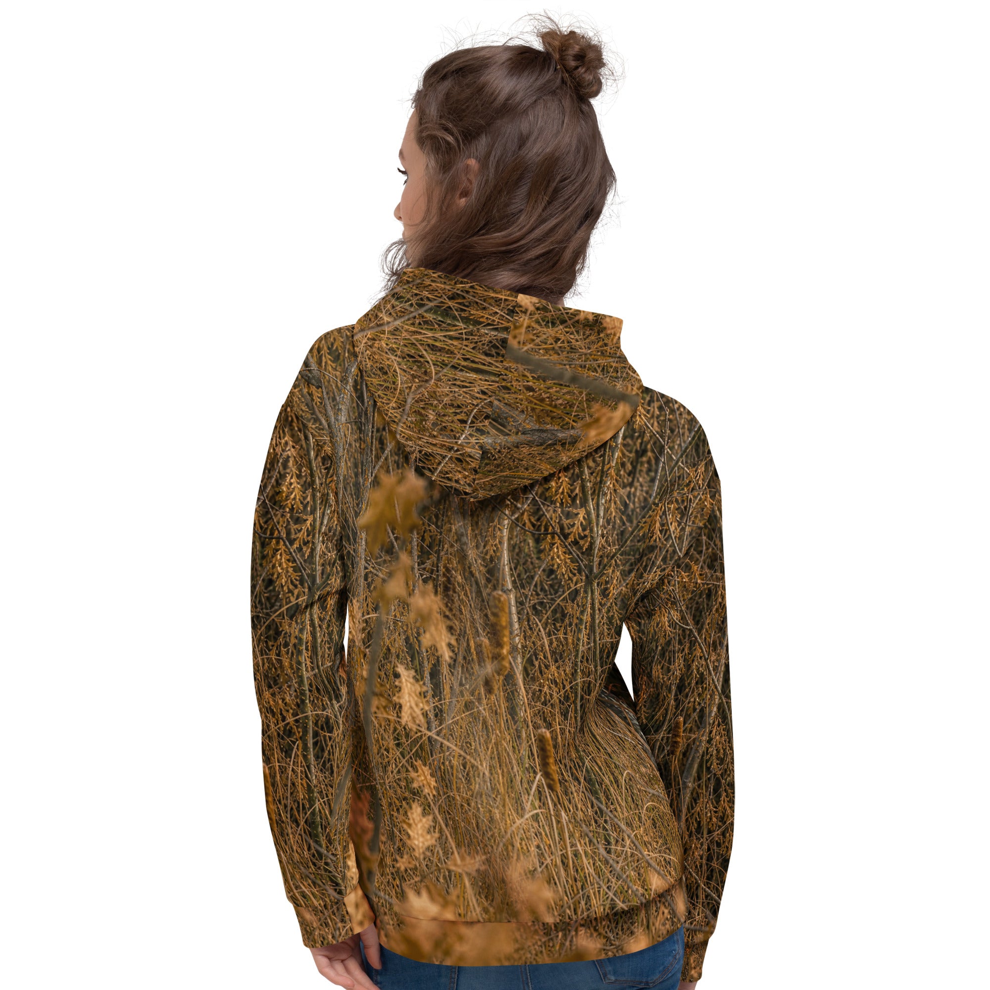 Fitted 3D Deer Print Hooded Sweatshirt